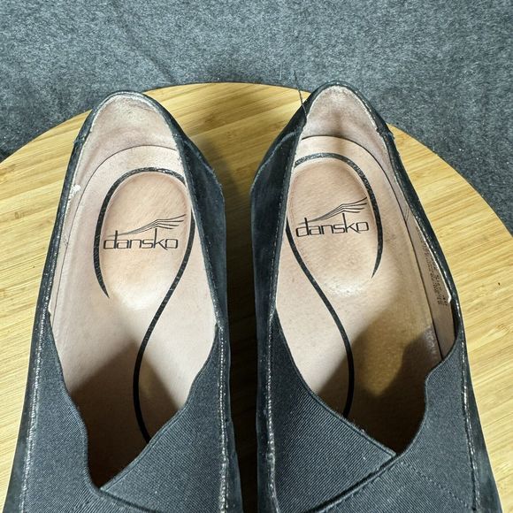 Dansko Ann Flats Black Metallic Round Toe Slip On Shoes Womens 40 US 9.5- 10 - Picture 7 of 8